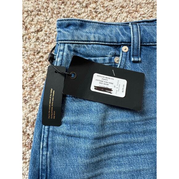NWT - RAG & BONE Blue Denim Skirt, size 27; Button Fly; POPPY; Vintage High rise - Picture 9 of 14